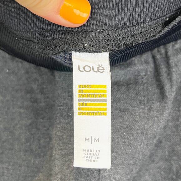 LOLE Lolë Size M Nessy Pintuck Pants Pull On Zip Ankle Cotton Flannel Black Gray - Picture 4 of 10